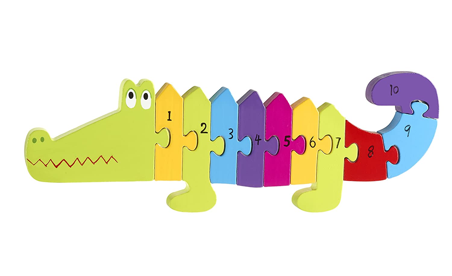 Zahlenpuzzle Krokodil, bunt